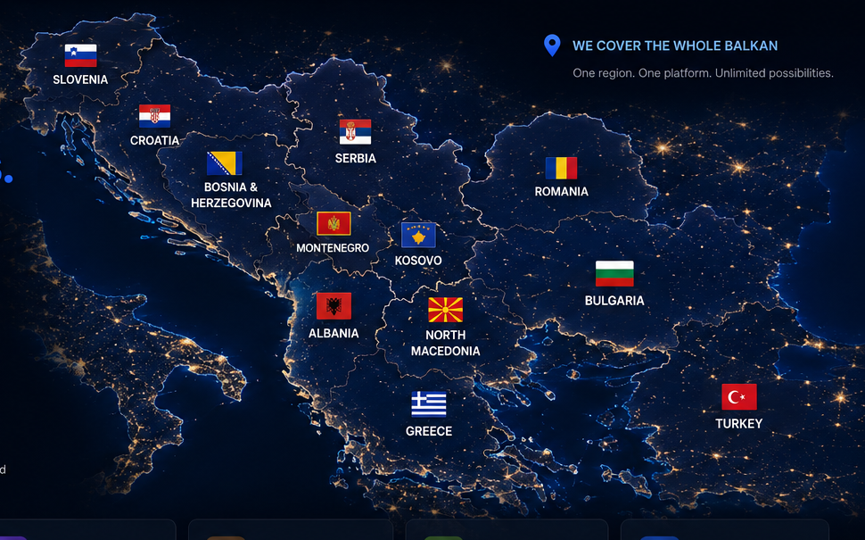 BalkanAgent coverage map
